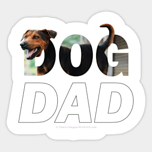 DOG DAD - black and brown cross breed dog oil painting word art Sticker